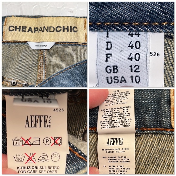 Moschino Cheap and Chic distressed studded cuffed straight blue jeans 10 - Picture 6 of 14